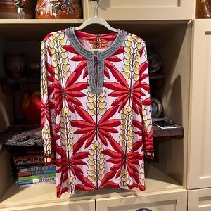 Tory Burch beaded top/tunic XL